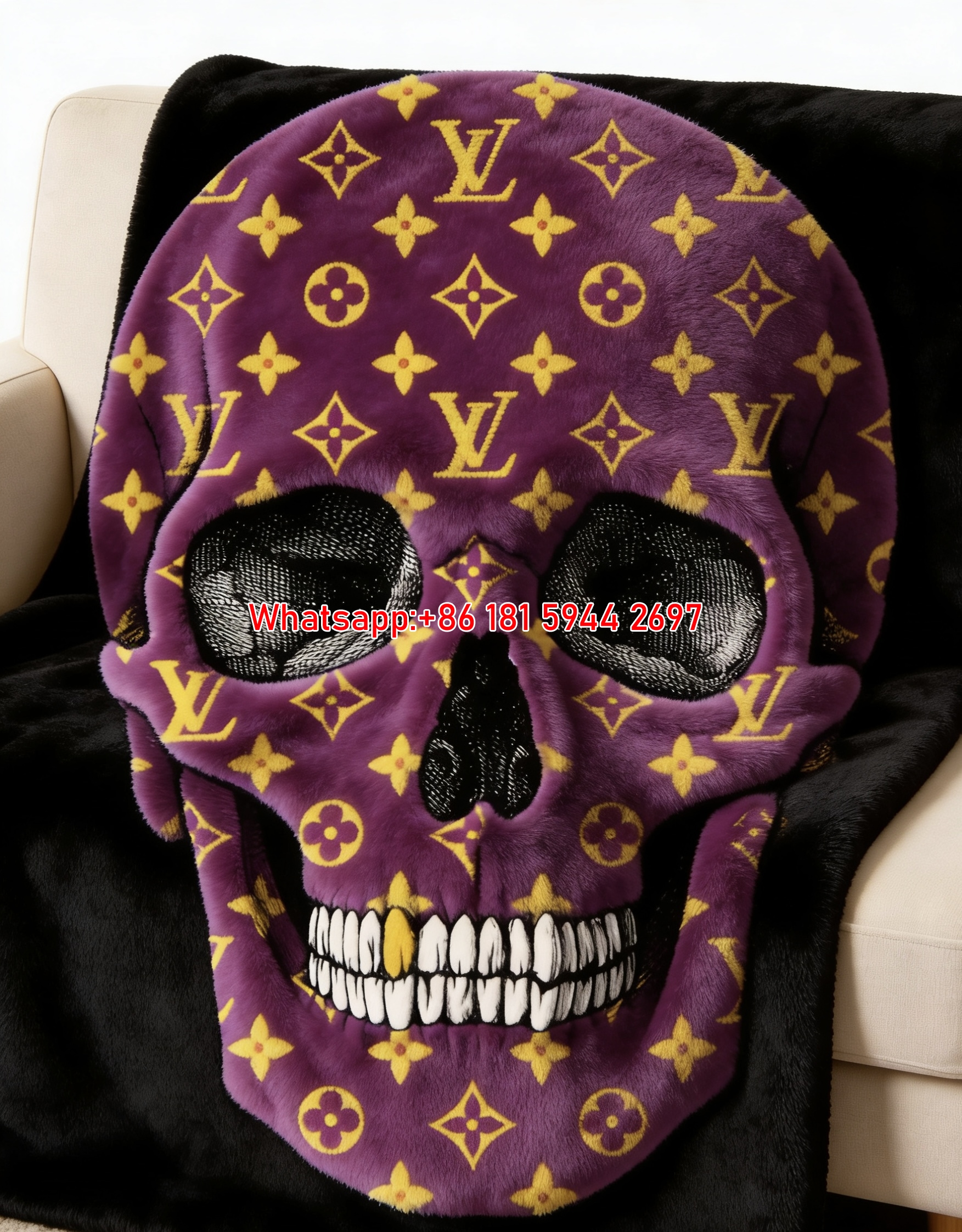 Purple LV Skull Throw IMG_3041